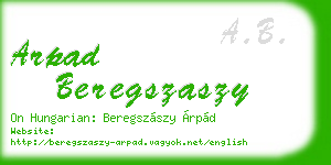 arpad beregszaszy business card
