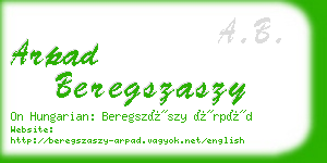 arpad beregszaszy business card